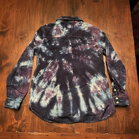 Tie-Dye Denim Shirt Women Size Large - Picture 4 of 7